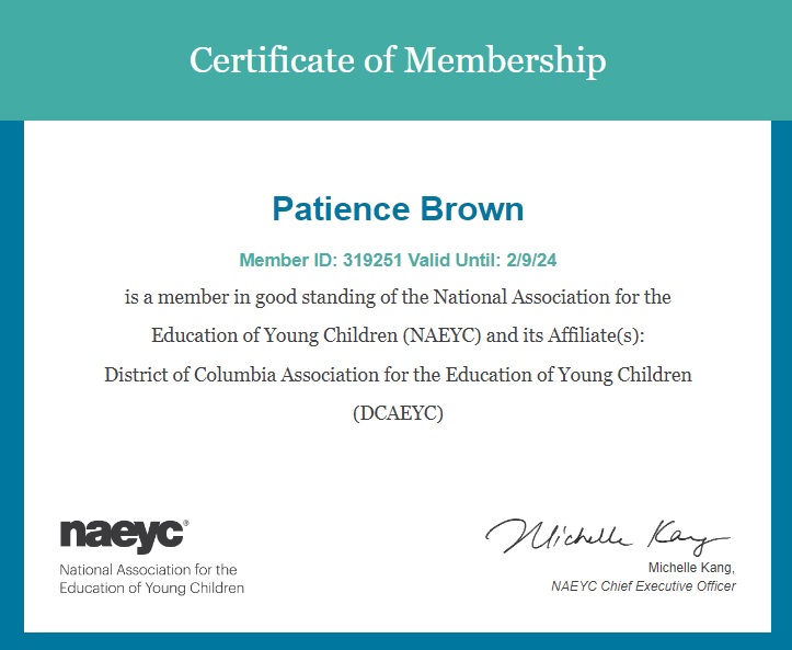  NAEYC Digital Certificate 